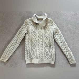 Hand Knit Fisherman Sweater | Size XS | Cream